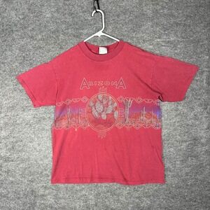 Oneita Wrap Around T Shirt Vintage Single Stitch 90s Arizona Desert Cactus Large